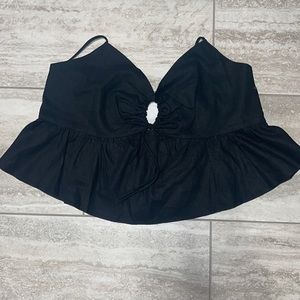 And Now This Black Women's Spaghetti Strap Top with ring hole